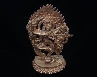Nepali Kurukulla Gold-plated Copper Buddhist Statue