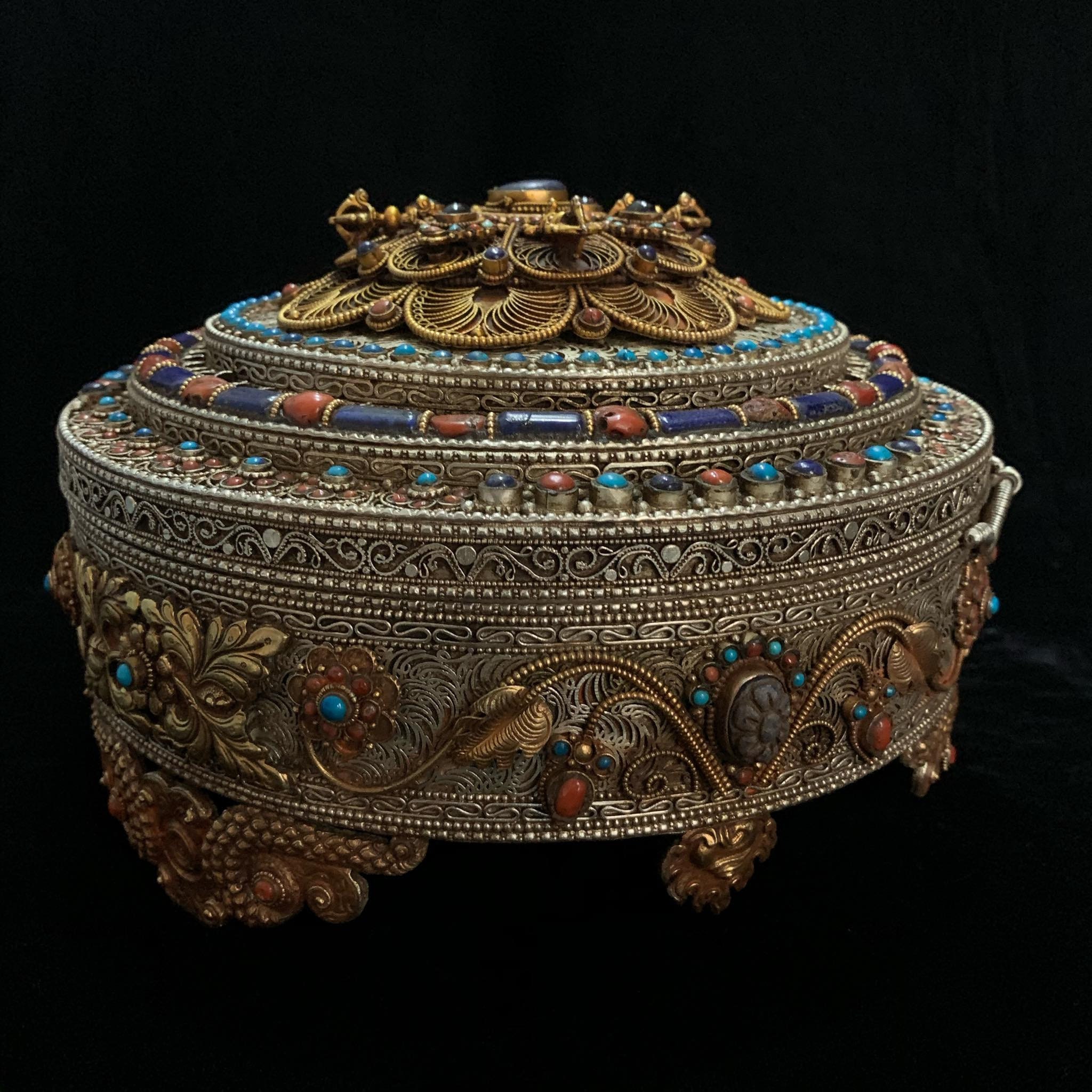 Nepal Royal Jewelry Treasure Box With Gem Inlay Etsy