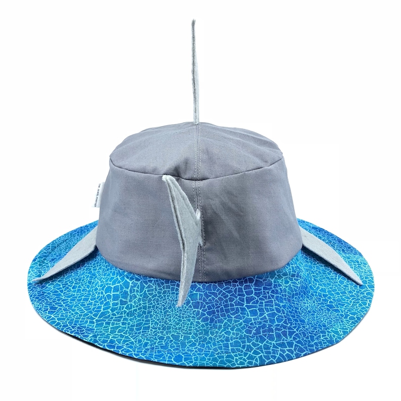 Great White Shark Fish sun hat for kids and adults. Great bucket hat for fishing, guaranteed lots of fun. Great sun protection. Big teeth image 5