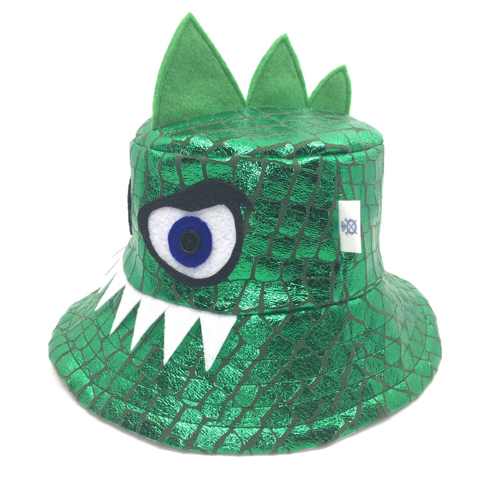 Dinosaur Bucket Hat Reptile Big Teeth Shiney Green 6 Etsy