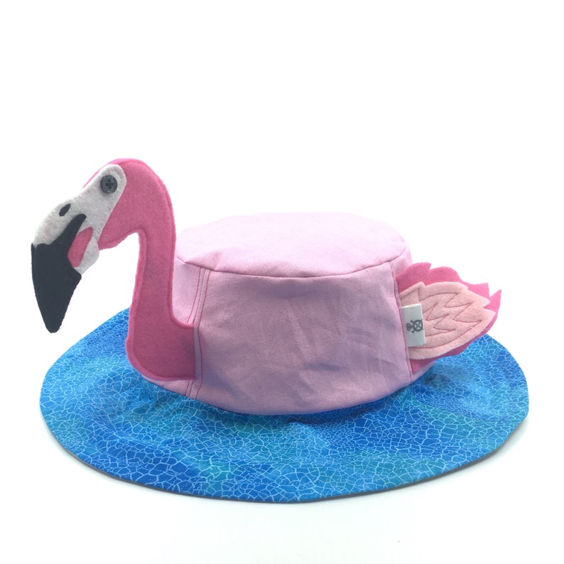 Flamingo sun hat for kids and adults. Great bucket hat, guaranteed lots of fun and great sun protection. Unique and handmade. image 2