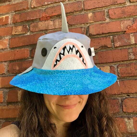 Great White Shark Fish Sun Hat for Kids and Adults. Great Bucket