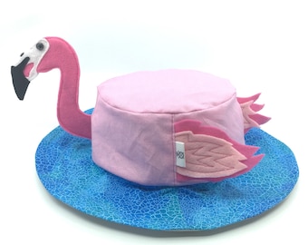 Flamingo sun hat for kids and adults. Great bucket hat, guaranteed lots of fun and great sun protection. Unique and handmade.