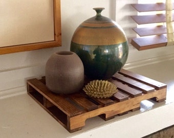 miniature wooden shipping pallet