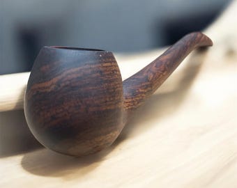 Handgesneden houten tabakspijp: 6 inch diepe kom, artistiek ontwerp | Ongepolijst |Niet-glanzend