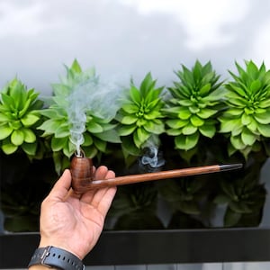 Handmade  12inches wood  screwd Long Gandalf Tobacco Pipe Long stem Deep Bowl