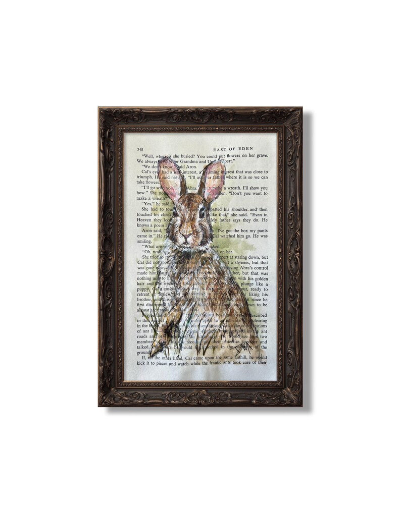 Hand Art Rabbit Rabbit Hand Drawn Portrait - Etsy