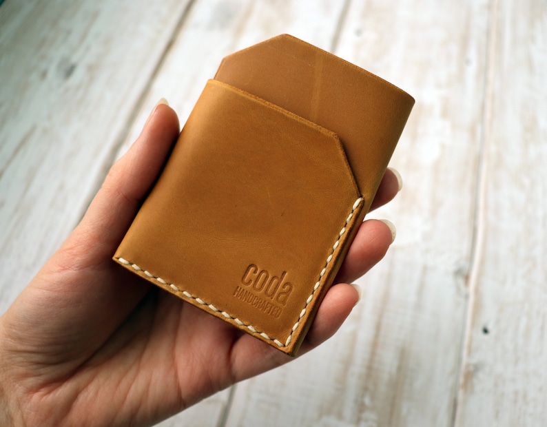Compact wallet Minimalist leather cardholder Compact cardholder Awesome Gift Wallet Black wallet Green wallet Personalized cardholder