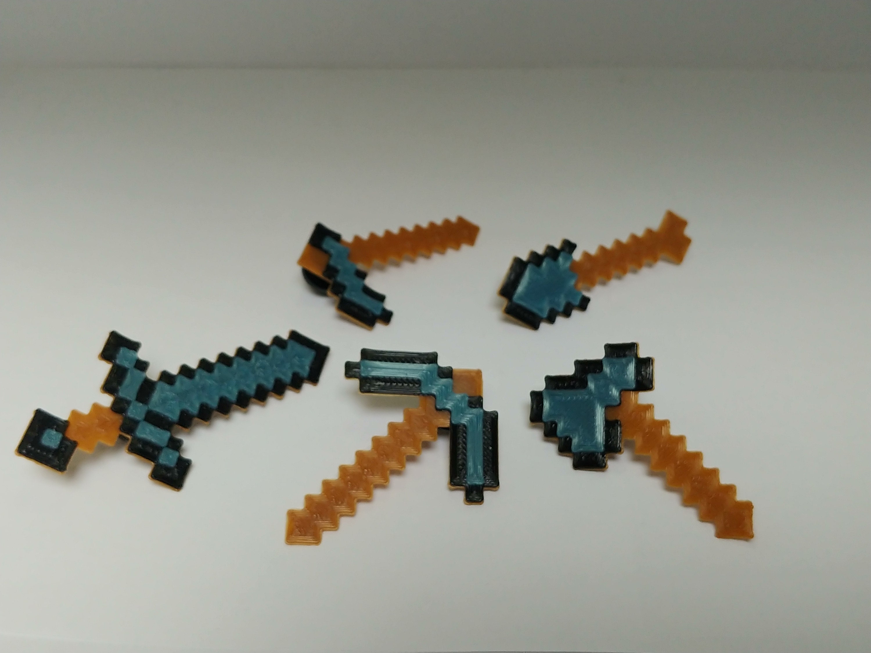 3D Printed Minecraft Tool and Magnets: Sword Pickaxe - Etsy