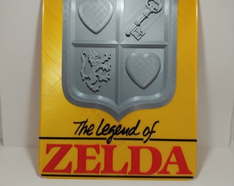 Legend of Zelda for the Nintendo Entertainment System NES Original Box Art Wall Sign with Optional Text Message on back
