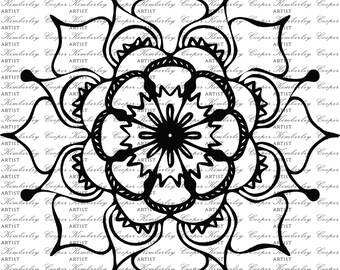 Mandala Digi Stamp Circle Scrapbook Printable Commercial Use Ok Graphic Illustration SVG Cricut Digital Kimberley Cooper