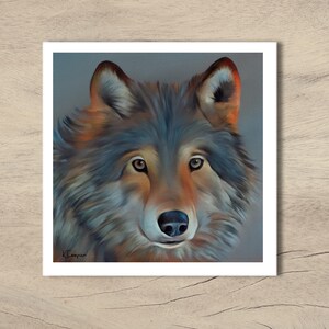Carte de loup fabriquée à la main à partir d'oeuvres d'art originales signées KimberleycooperGB
