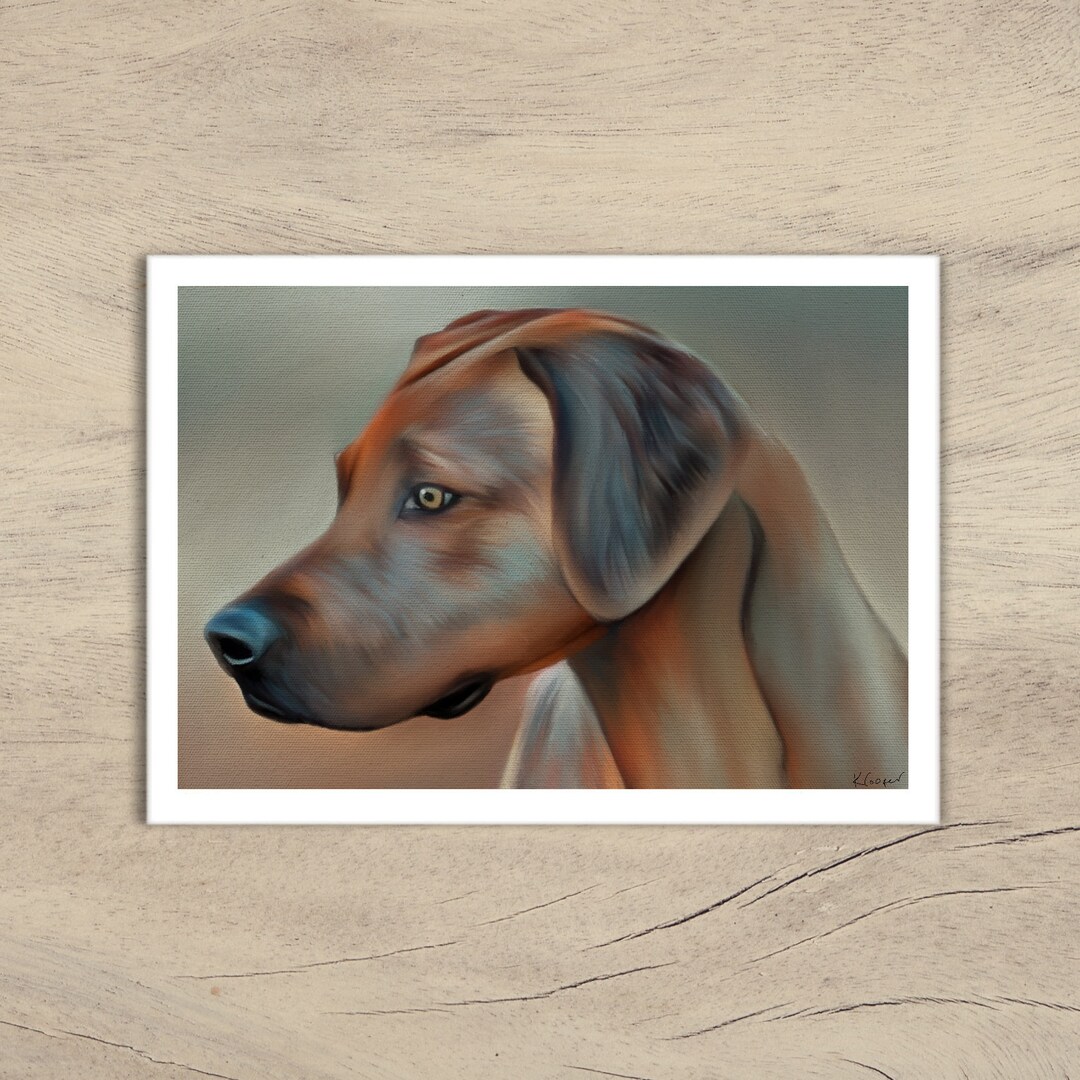 Handcrafted Rhodesian Ridgeback Card From Original Mixed Media Signed ...