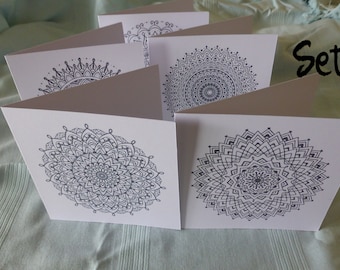 Mandala greeting cards, Note cards, Birthday, Thank you card, Thinking of You, Multi-pack cards, Coloring cards, Kimberley Cooper