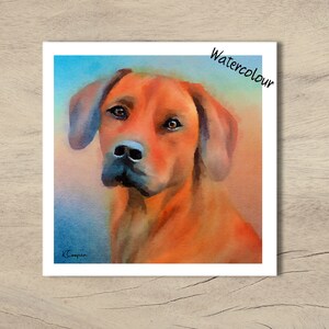 Handcrafted Rhodesian Ridgeback Card From Original Mixed Media Signed ...