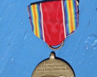 WW2 Medal, Military Medal, US Military, US Army, European African Diddle Eastern Campaign. War Medal, 1941 - 1945