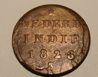 Nederlands Indie, 1926 coin, Dutch East Indies, 1/2 Stuiver, Java, Sumatra, East India Company, Batavia, Ned Indies, Dutch coin, Copper Coin