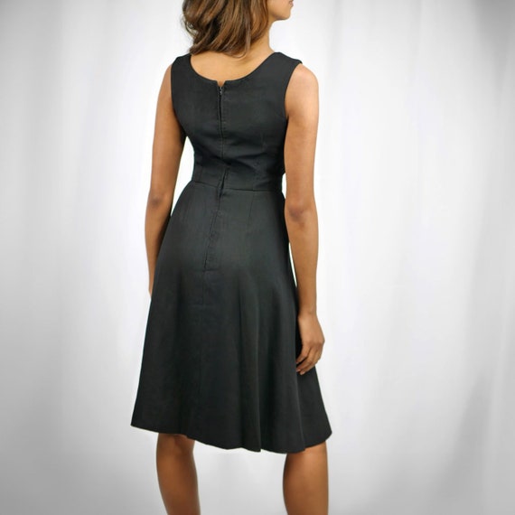 50s Black Midi Dress - image 3