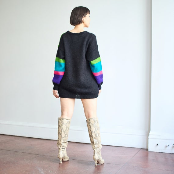 80s/90s M.J. Carroll Abstract Mohair Sweater Tuni… - image 4