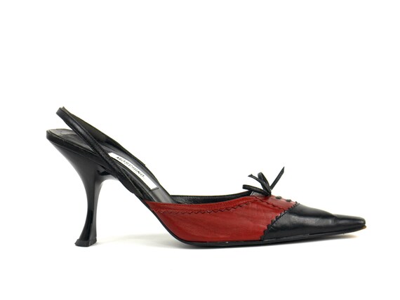 1990s/2000s Moschino Kitten Heel Wingtip Slingback