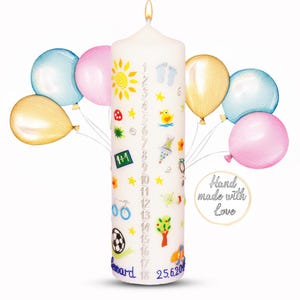 Personalized Life Candle – Gift for Birth & Baptism No. 14