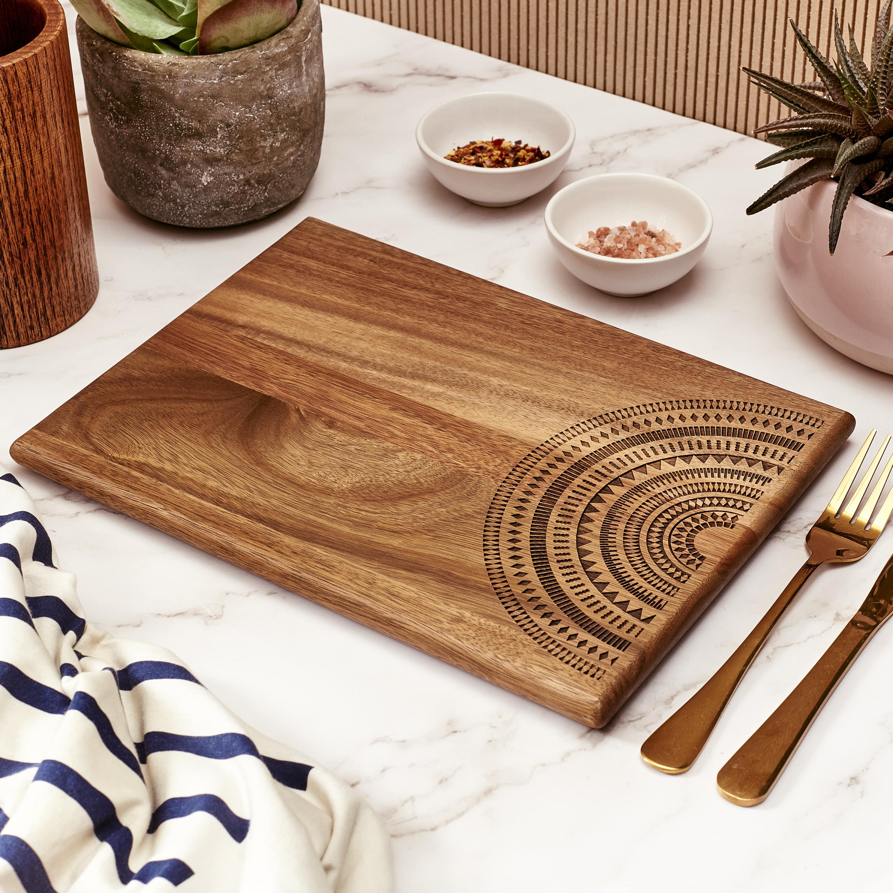 Hibiscus Rectangle Wood Placemats With Wood Coasters By NIHAL SHAH