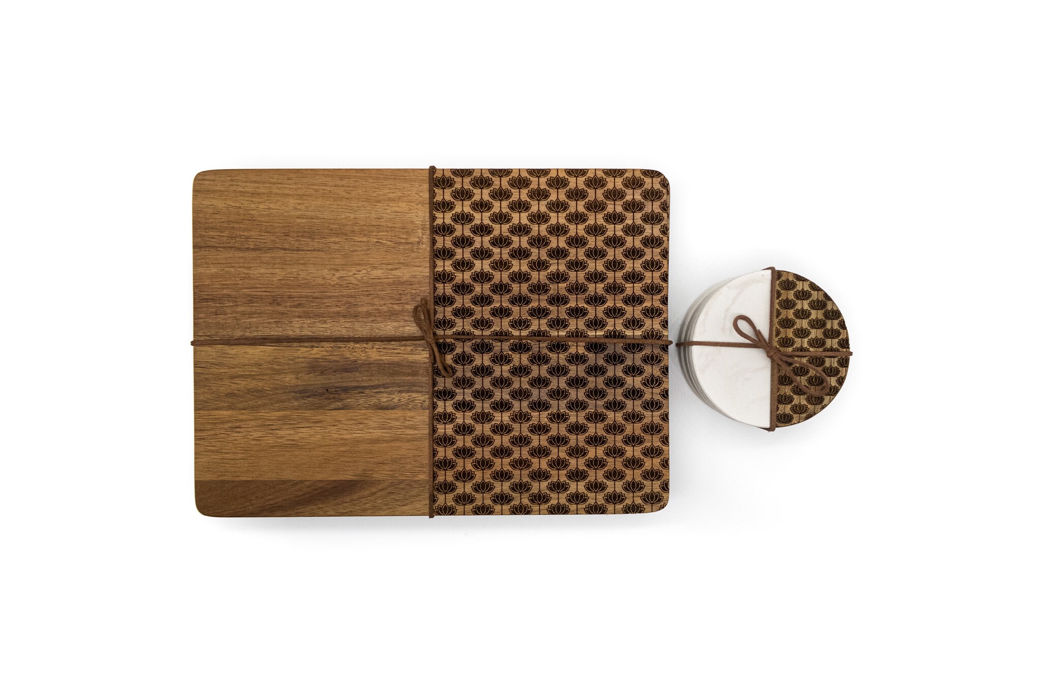 Lotus Wood Placemats Set of 4 & 6 and Marble Coasters Wooden Etsy Israel