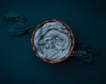 Newborn Digital Background for newborn photography -teal/blue backdrop with round bowl, newborn digital insert, newborn digital backdrop