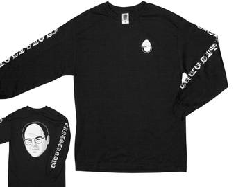 FREE SHIPPING - Cantstandya Black Longsleeve Shirt (Seinfeld, George Costanza)