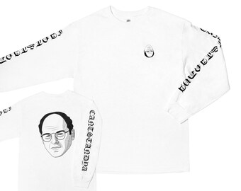 FREE SHIPPING - Cantstandya White Longsleeve Shirt (Seinfeld, George Costanza)