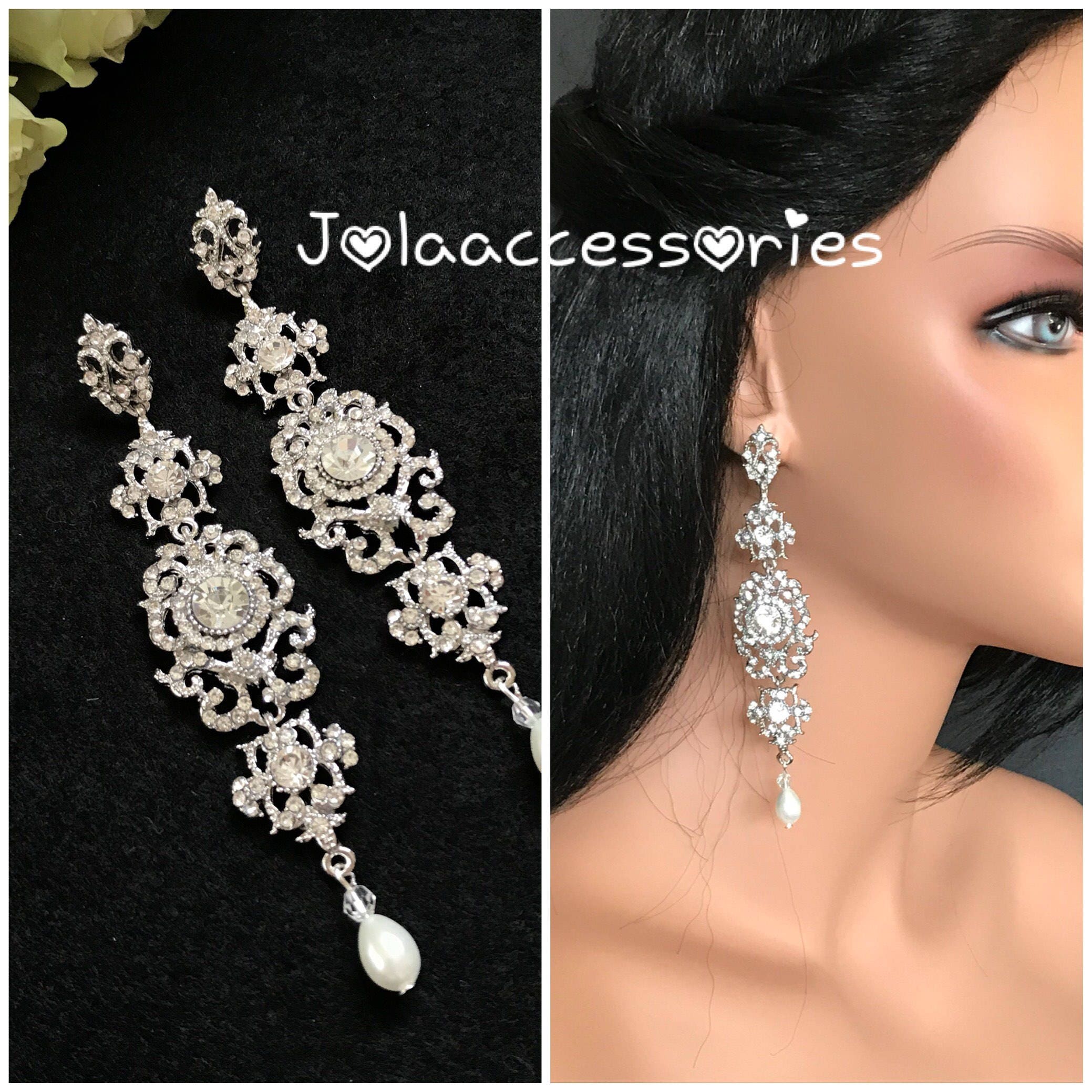 Fancy Party Wear And For Wedding Long Earrings Collection - The Ethnic World