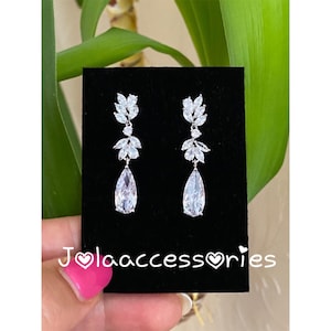 Art deco vintage style bridal earrings gatsby style 1920s  wedding jewellery bridal earrings zirconia wedding bridal cubic zirconia bridal