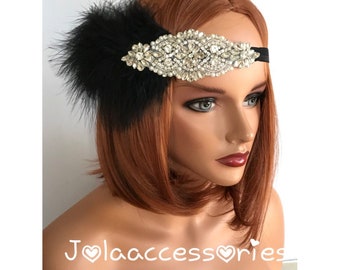 great Gatsby headpiece 1920 headpiece Gatsby headband Flapper headpiece 1920s headband Rhinestone Crystal headband Vintage Style headpiece