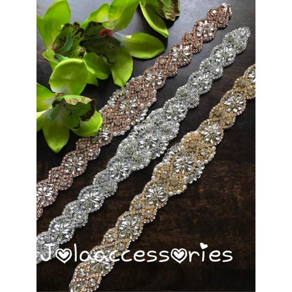 Wedding Bridal Belt Pearl Crystal Sash Belt Bridal Crystal  display picture 2