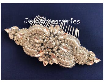 bridal hair comb ivory pearl comb bridal wedding hair piece head piece wedding hair art deco Great Gatsby style wedding hair jewelry bridal