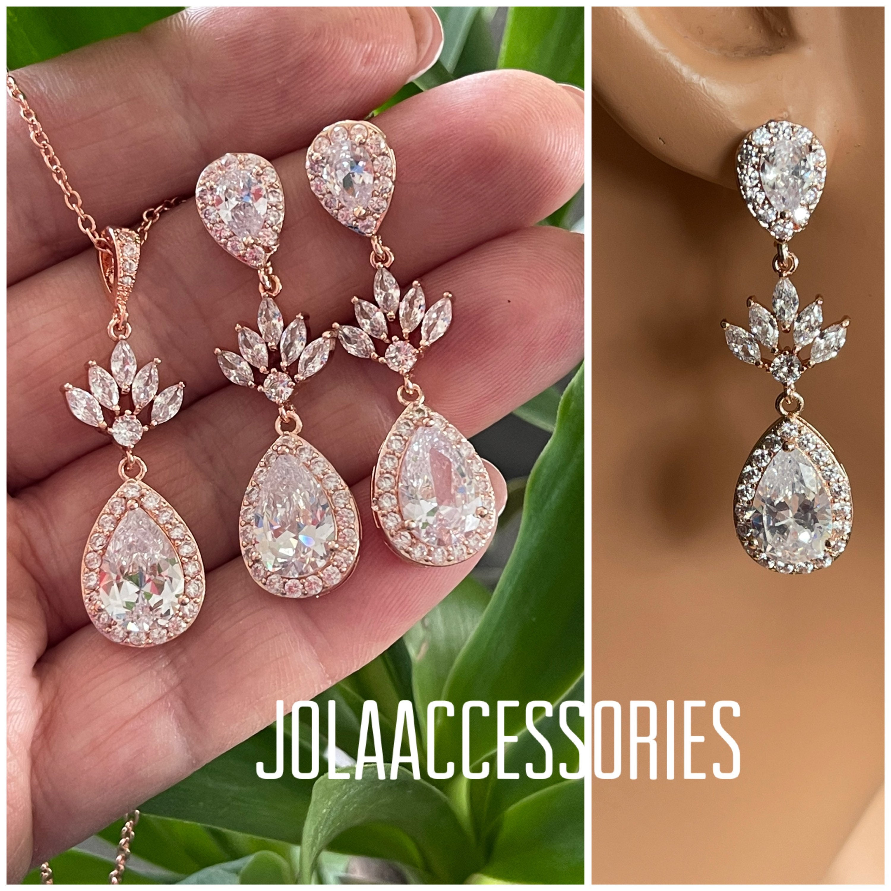 Rose Gold Bridal Jewelry Set