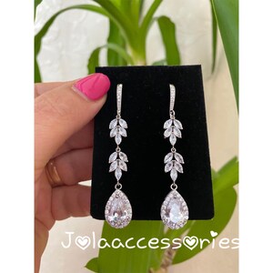 Art deco vintage style bridal earrings wedding jewellery bridal earrings bridesmaid earrings zirconia wedding jewellery 1920s earrings