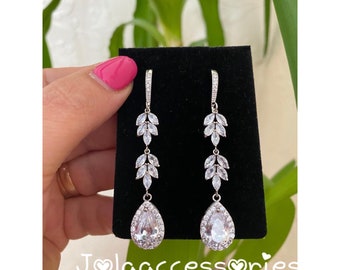 Art deco vintage style bridal earrings wedding jewellery bridal earrings bridesmaid earrings zirconia wedding jewellery 1920s earrings