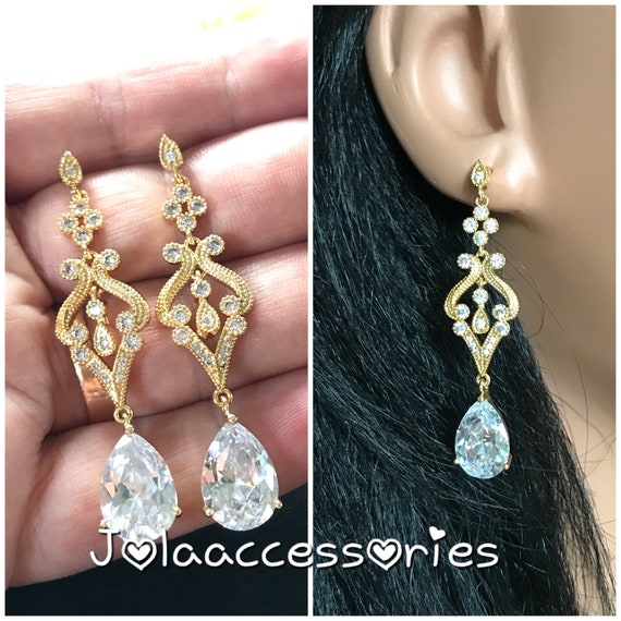 Top 138+ wedding earrings for bride latest