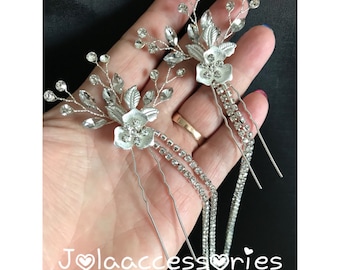 Art Deco silver tone bridal wedding hair forehead crystal hair drape vintage style hair chain wedding bridesmaid Great Gatsby bohemian hair
