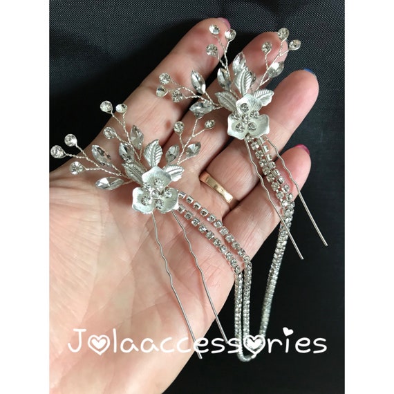 Art Deco Silver Tone Bridal Wedding Hair Forehead Crystal  display picture 2