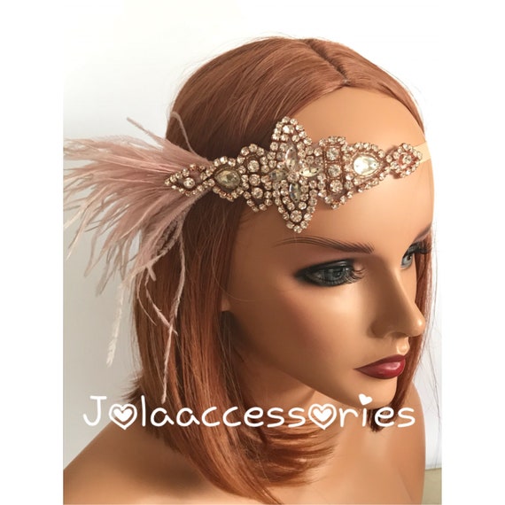 Black Rose Flapper Headband Black Rose Flapper Headband