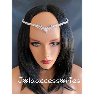 cubic zirconia forehead crystal wedding headpiece bridal forehead band wedding jewellery forehead headband wedding hair pece bridal headband