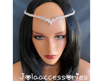 cubic zirconia forehead crystal wedding headpiece bridal forehead band wedding jewellery forehead headband wedding hair pece bridal headband