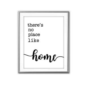 SALE-There&#39;s No Place Like Home -Digital Print-Wall Art-Digital Designs-Typography- Quote Printable- Literature Print-Wizard Of Oz Quote