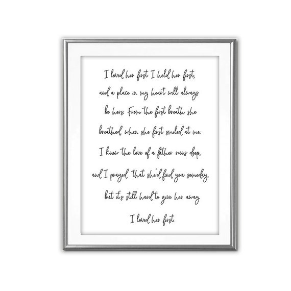 SALE I Loved Her First Song LyricsDigital PrintWall Etsy