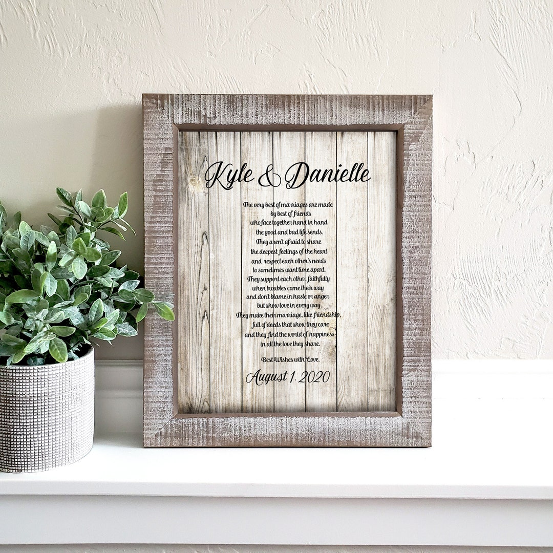 Wedding Poem Couples Names and Wedding Date-personalized Art Print ...