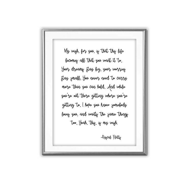 Autocollant Mural Citation « My Wish For You » Rascal Flatts - Vinyle Décoratif, Art De La Parole, Modèle Q62