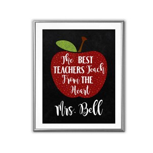 SALE-The Best Teachers Teach From The Heart-Digital Print-Wall Art-Digital Designs-Quote Printable-Typography Art Print-Teacher Gift