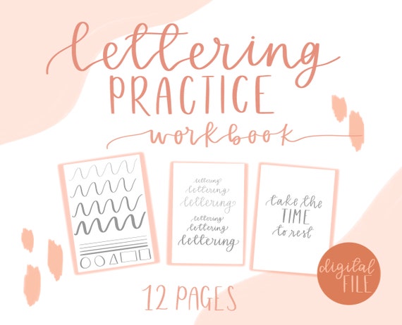 Lettering practise workbook // 12 pages // DIGITAL FILE